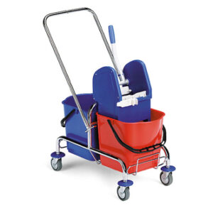 Voziček JACK 2 x 15 L, krom, potisni ožemalec 67 x 39 x 88 cm