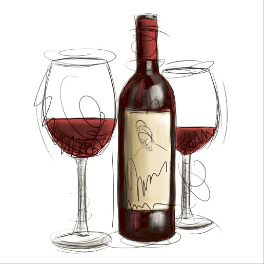210228 Serviete 33x33 VINO ROSSO, 20 kosov