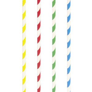 Slamice iz papirja pisane črte, 21 cm fi 6 mm, 100 kosov