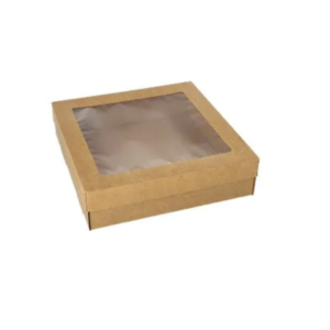 Transportna in caterina škatla, karton kvadratna 22,5x22,5x6 cm rjava art.89013