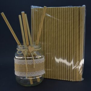 Slamice iz papirja rjave, 25 cm fi 8 mm, 100 kosov