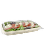 Pokrov PLA za posodice sladkorni trs BAGASSE pravokotne 600 ml in 950 ml, 75 kos