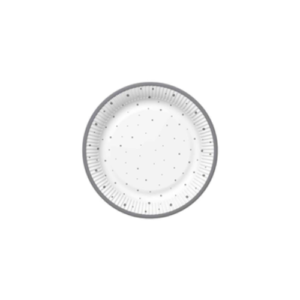 Papirnati krožniki SREBRNE PIKICE fi 23 cm, 8 kosov