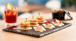 Leseni podstavek/deska za finger food fi 8 cm, 24 kosov v zavitku
