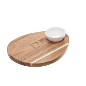 Deska iz akacije z melaminsko posodico, 25 x 20 x 1,5 cm, 1 kos