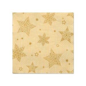 Serviete 25 x 25 cm, Christmas shine, šampanjec, 100 kosov
