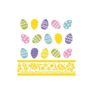 Serviete velikonočne Coloured Eggs, 3-slojne 1/4 zložene 33x33 cm , 100 kos v zavoj, zavoj