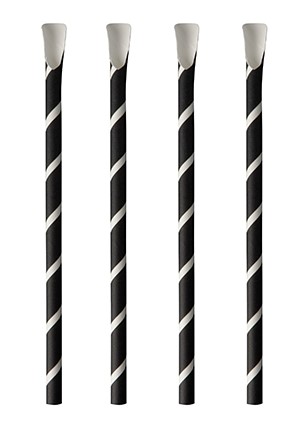 Slamice iz papirja z žličko, 20 cm fi 8 mm, 100 kosov