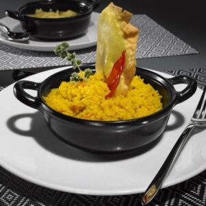 Finger food posoda iz melamina, črna fi 15 x5,7 cm, 1 kos