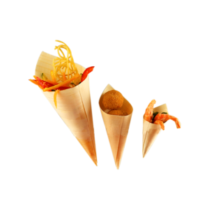 Fingerfood stožec iz lesa 4,5 cm x 8,5 cm, 50 kos v zavitku