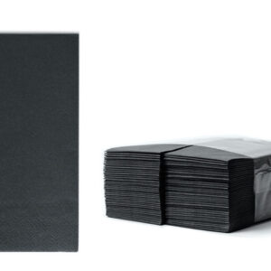 Serviete 1/8 33x33 cm, 2-slojne, črne, 80 kosov