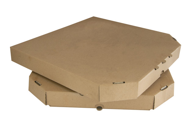 Stack Of pizza boxes isolated on white ackground. Closed brown cardboards. Template food paper package. Pizza karton rjav 33 x 33 cm, 100 kos