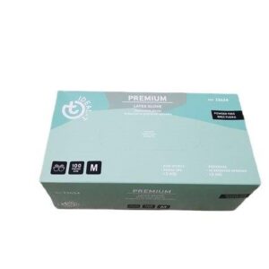 Latex rokavice PREMIUM bele napudrane M, 100 kos v zavitku