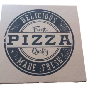 Pizza karton rjav 45X45/50 tisk delicious pizza, 50 kos v zavitku