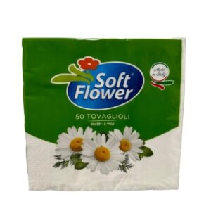 Serviete SOFT FLOWER 38x38cm, bele, 50 kosov