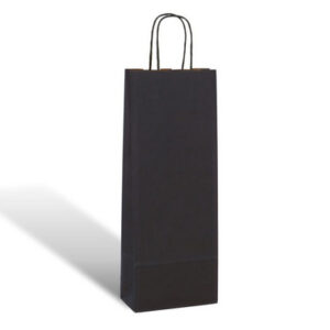 Papir vrečke za steklenice zvit ročaj ČRNE, 1 kos