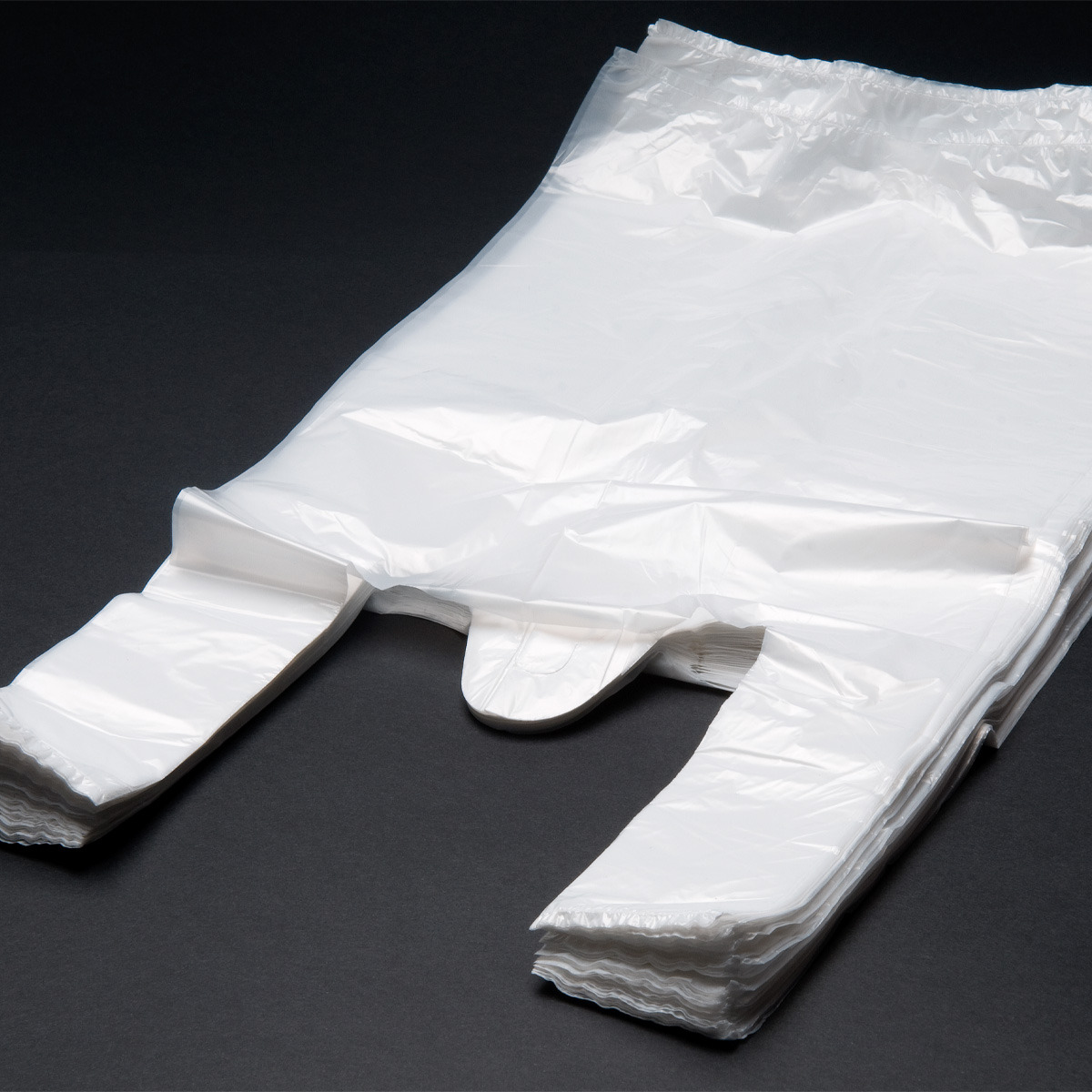 vrecice (1) HDPE bela nosilna vrečka s trakovi 240x120x440 mm 100 kos