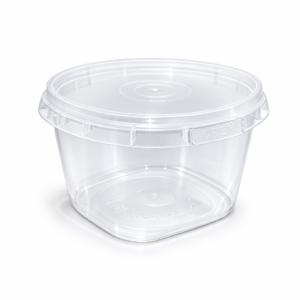 PP lonček vedro+pokrov Quadro 250 ml, 50 kos