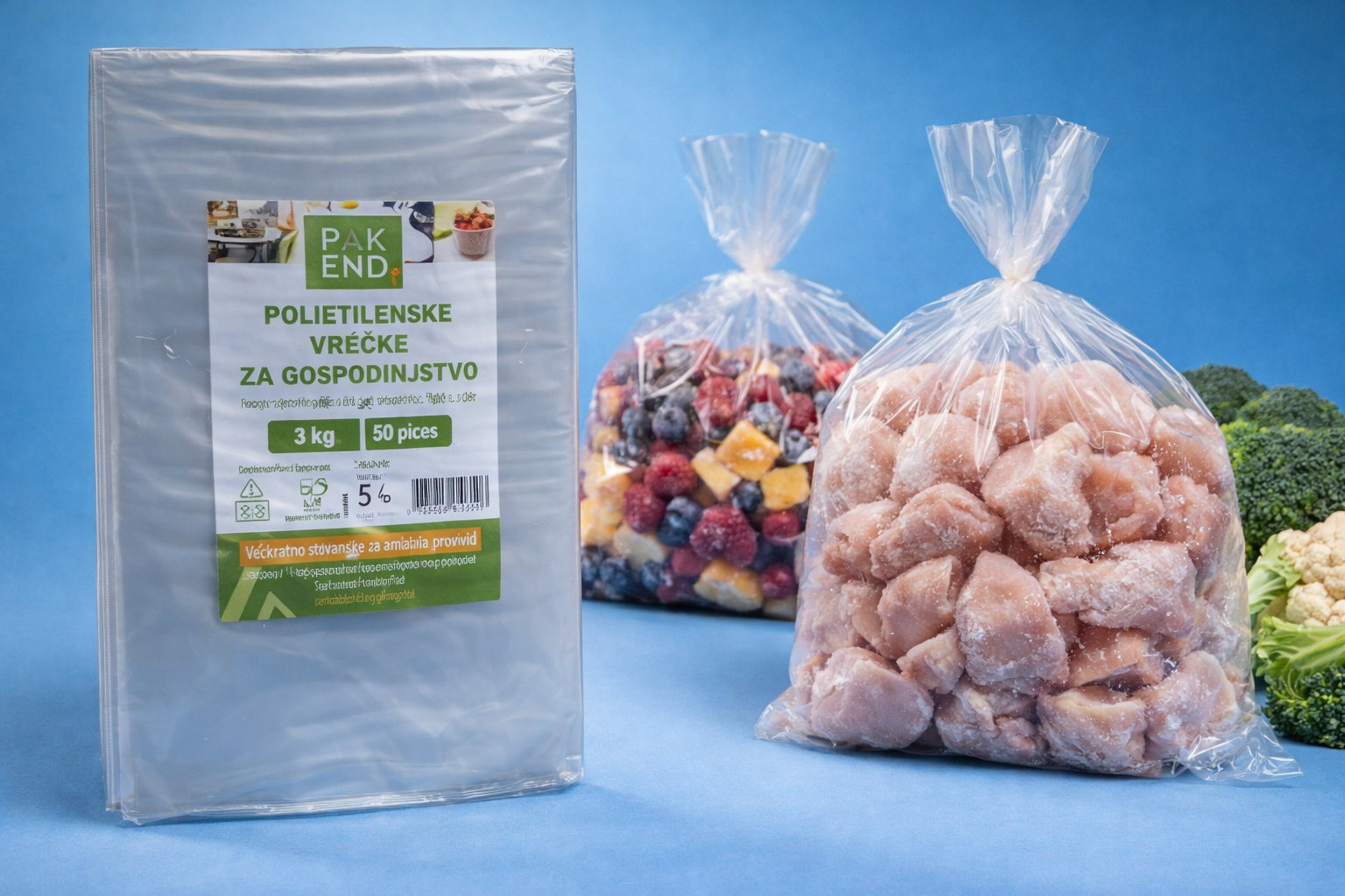 3 KG Vrečke za gospodinjstvo 3 kg, 50 kosov