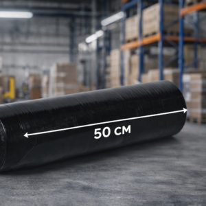 Stretch folija črna 50 cm ročna 23 my, 5 kg na roli