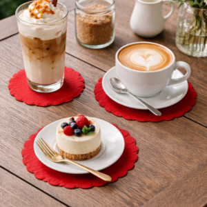 Papir podloga za skodelico BORDO, fi 9 cm, 1sl, 500 kos