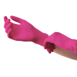 Rokavice Medi-Inn Classic magenta NITRIL nepudrane M, 100 kosov v škatlici, zavoj