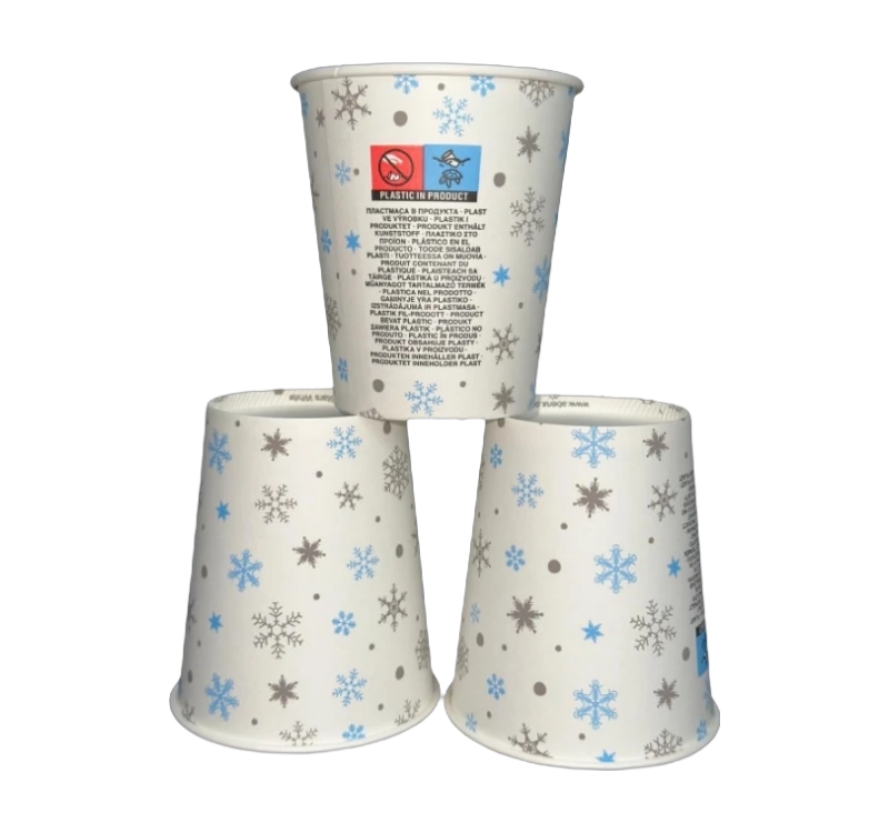 zvezdice-240-ml Papirnat lonček ZVEZDICE 250 ml, 50 kos v zavitku