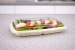 Pokrov PLA za posodice sladkorni trs BAGASSE pravokotne 600 ml in 950 ml, 75 kos