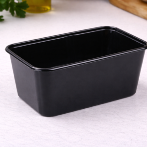 PP posode črne trde pravokotne 1000 ml, 50 kosov v zavitku, zav