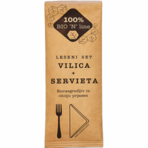 Set pribor lesen vilica + servieta, 50 kos v zavitku