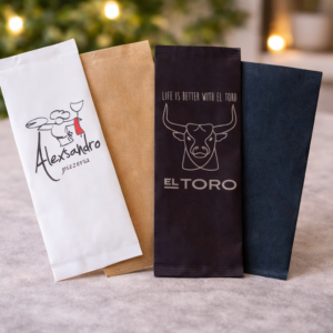 Papirnati žepki beli za pribor s servieto, 100 kosov v zavoju