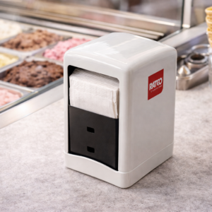 Podajalnik za serviete 17x17cm, bel, 1 kos