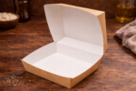 Burger box rjavo - bel velik 19 x 19, 100 kos
