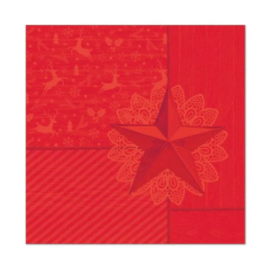 Serviete 40 x 40 cm ROYAL RISING STAR rdeča, 50 kosov