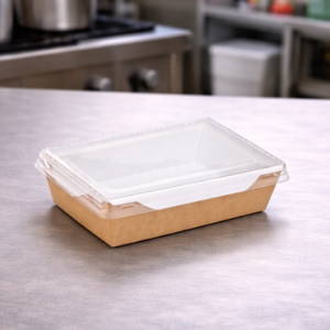 Take Away box rjav/bel "DoECO" 500 ml, 50 kos