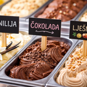 Tablica na leseni palici, 3 kosi