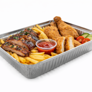 Alu posodica 2000 ml, 296x192x39 mm 50 kosov