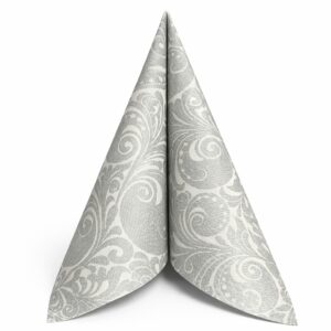 AIRLAID LINCLASS Serviete 40x40 cm JORDAN srebrne, 50 kosov