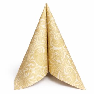 AIRLAID LINCLASS Serviete 40x40 cm JORDAN zlate, 50 kosov