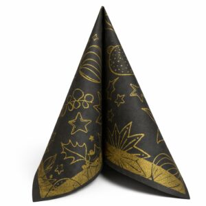 AIRLAID LINCLASS Serviete 40x40 cm MILAN ČRNA/ZLATA, 50 kosov