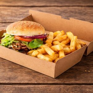 Kartonska embalaža VELIKI BURGER BOX + krompirček, 20,5 x 10,5 x 8 cm, 100 kos