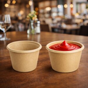 Sladkorni trs pokrov za posodice za omako iz sladkornega trsa 60 ml, 50 kos v zavitku