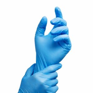 Rokavice nitril modre nepudrane S, 100 kos