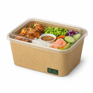 Kartonske skodelice KRAFT BOX 1000 ml rjave pravokotne, 50 kos